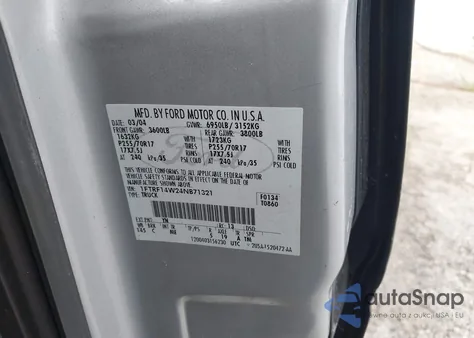 2004 Ford F-150 Stx/Xl/Xlt из США, поврежденный, VIN 1FTRF14W24NB71321